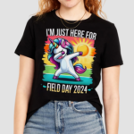 Im Just Here For Field Day Happy Field Day Dabbing Unicorn Shirt