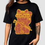 Brain Rot Maneki Neko Pueo Defense Group Cat Shirt