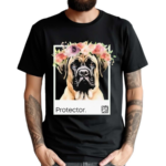 Protector English Mastiff Dog And Flowers Shirt