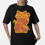 Brain Rot Maneki Neko Pueo Defense Group Cat Shirt