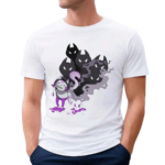 Skull Evocaitart Asexual Pride Cat Painting Shirt