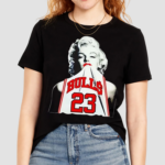 Marilyn Monroe wearing Bulls 23 Michael Jordan shirt