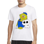 Yellow Guy And His Pet In Overalls Shirt