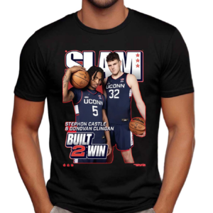 Dan Hurley Donovan Clingan And Stephon Castle Built 2 Win Shirt