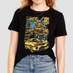 Bumblebee Transformers Autobots Origin Yellow Chevy Camaro Movie Edition Black Timber Collectable Shirt