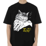 Zade Wearing Junji Ito’s Cat Diary Yon And Mu Cat Bite Shirt