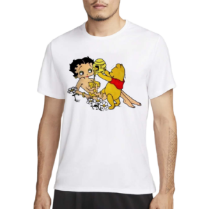 Winnie The Pooh Pouring Honey On Betty Boop Shirt