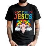 Not Today Jesus Satan Goat Satanic Pride Rainbow 2024 Shirt