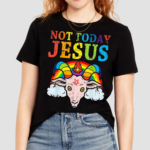 Not Today Jesus Satan Goat Satanic Pride Rainbow Shirt