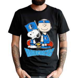 Snoopy And Charlie In Dallas Mavericks Shirt