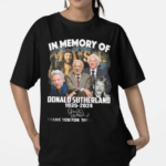 In Memory Of Donald Sutherland The Hunger Games 1935 2024 Thank You Signature Shirt