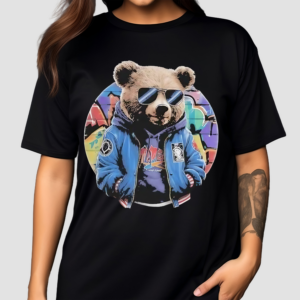 Swag Bear With Cool Glasses Urban Hip Hop Graffiti Art Style Shirt