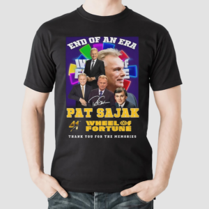 End Of An Era Pat Sajak 41st Anniversary Wheel Of Fortune Thank You For The Memories Shirt