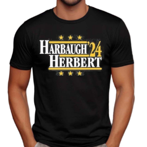 Trader Aaron Wearing Harbaugh Herbert 2024 Shirt