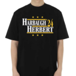 Trader Aaron Wearing Harbaugh Herbert 2024 Shirt