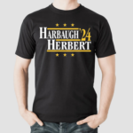 Trader Aaron Wearing Harbaugh Herbert 2024 Shirt