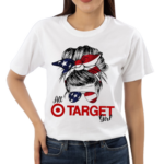 All Target Girl Messy Bun US Flag Shirt