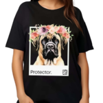 Protector English Mastiff Dog And Flowers Shirt