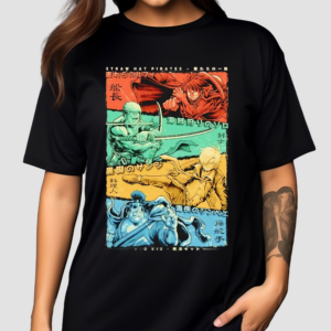 Monster Quartet Straw Hat Pirates From One Piece Featuring Monkey D Luffy Roronoa Zoro Sanji And Jinbe Shirt