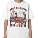 Cute Cat More Spaghetti Less Upsetti Quote Shirt