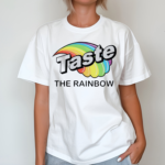 Mimis Mua wearing taste the rainbow Shirt