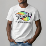 Mimis Mua wearing taste the rainbow T Shirt