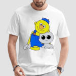 Yellow Guy And His Pet In Overalls Shirt