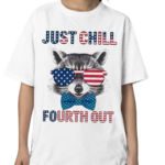 Just Chill The Fourth Out Patriotic Raccoon Shirt