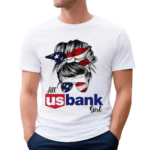 All US Bank Girl Messy Bun US Flag Shirt