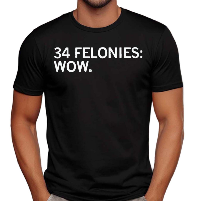 34 Felonies Wow Text Shirt