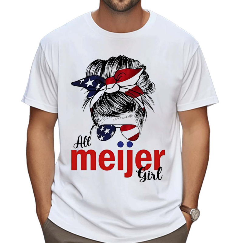 Messy Bun Glasses All Meijer Girl Usa Flag Shirt