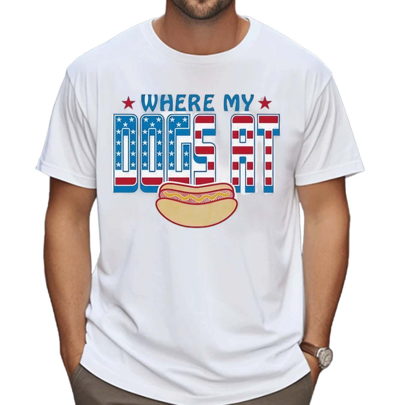 Where My Dogs At Usa Cropped Shirt