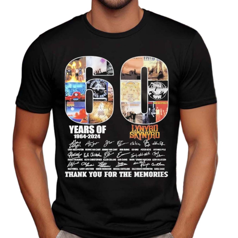 Lynyrd Skynyrd 60 Years Of Music 1964 2024 Thank You For The Memories Shirt