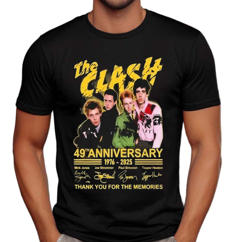 The Clash 49th Anniversary 1976 2025 Thank You For The Memories Signatures Shirt