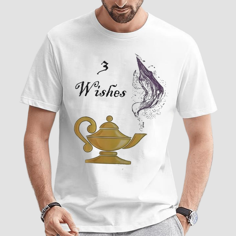 Genie Lamp 3 Wishes Jinni Graphic With Sayings Shirt