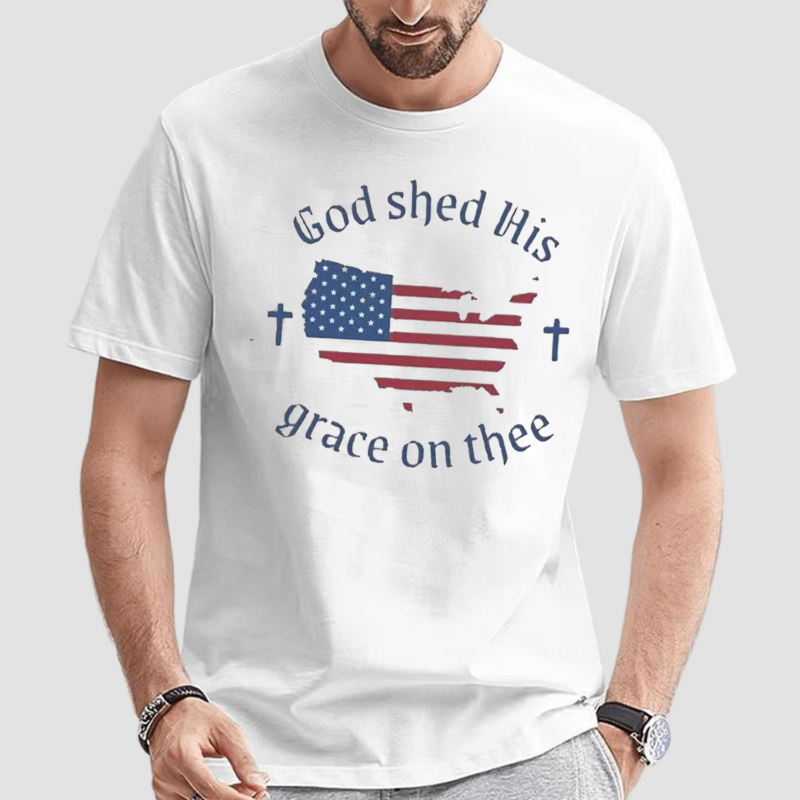 God Shed His Grace On Thee Flag Shirt