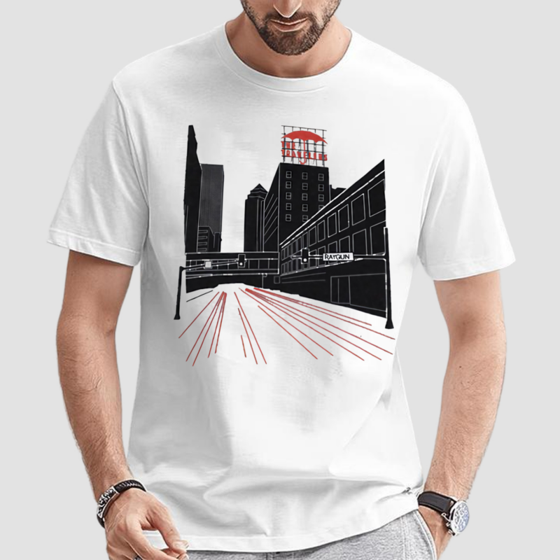 Des Moines Skyline Umbrella Tee Shirt