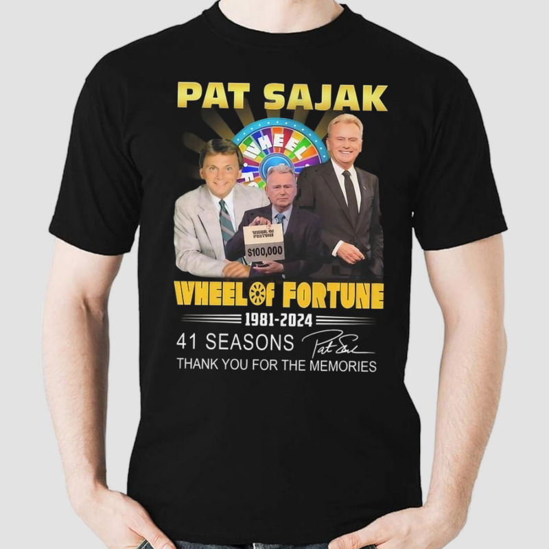 Pat Sajak Wheel Of Fortune 1981 2024 41 Seasons The Memories Signature Shirt