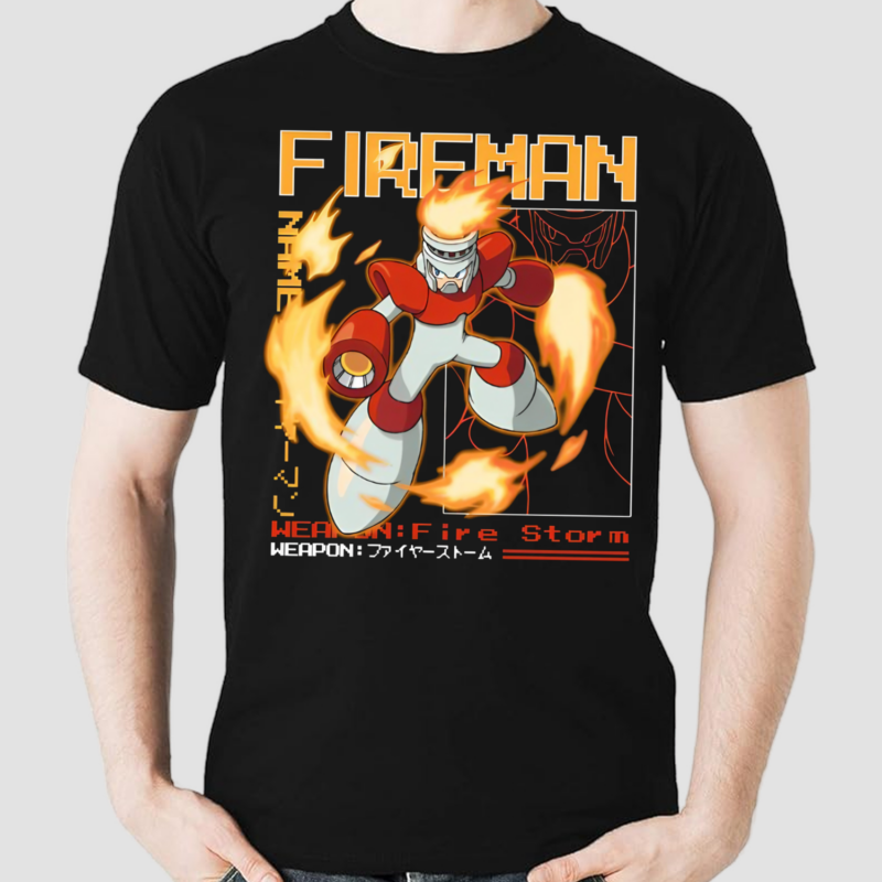 Capcom Fireman Large Print Shirt