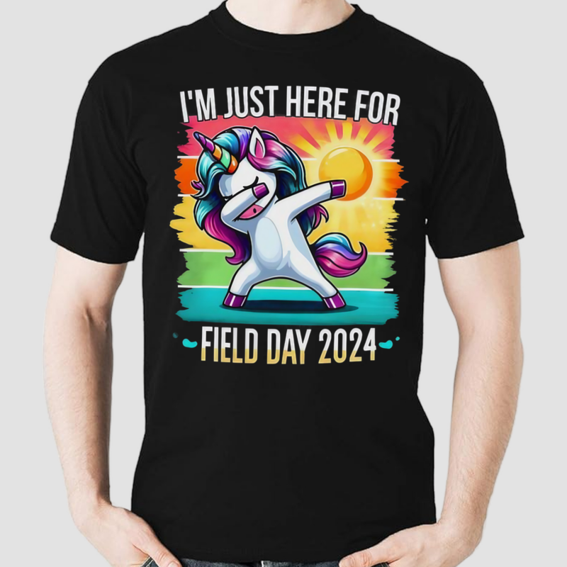 Im Just Here For Field Day Happy Field Day Dabbing Unicorn Shirt