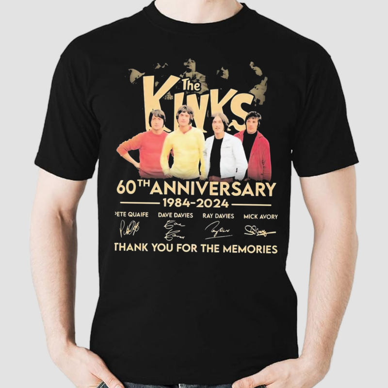 The Kinks 60th Anniversary 1984-2024 Signatures Thank You For The Memories Shirt