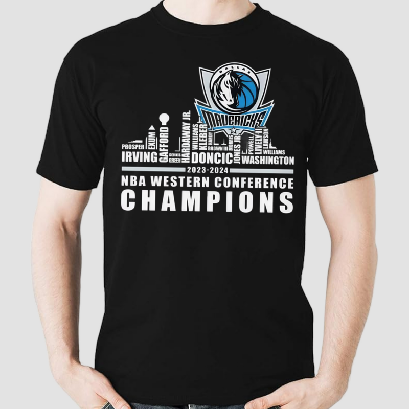 Dallas Mavericks NBA Western Conference Champions 2024 Skyline Final Shirt