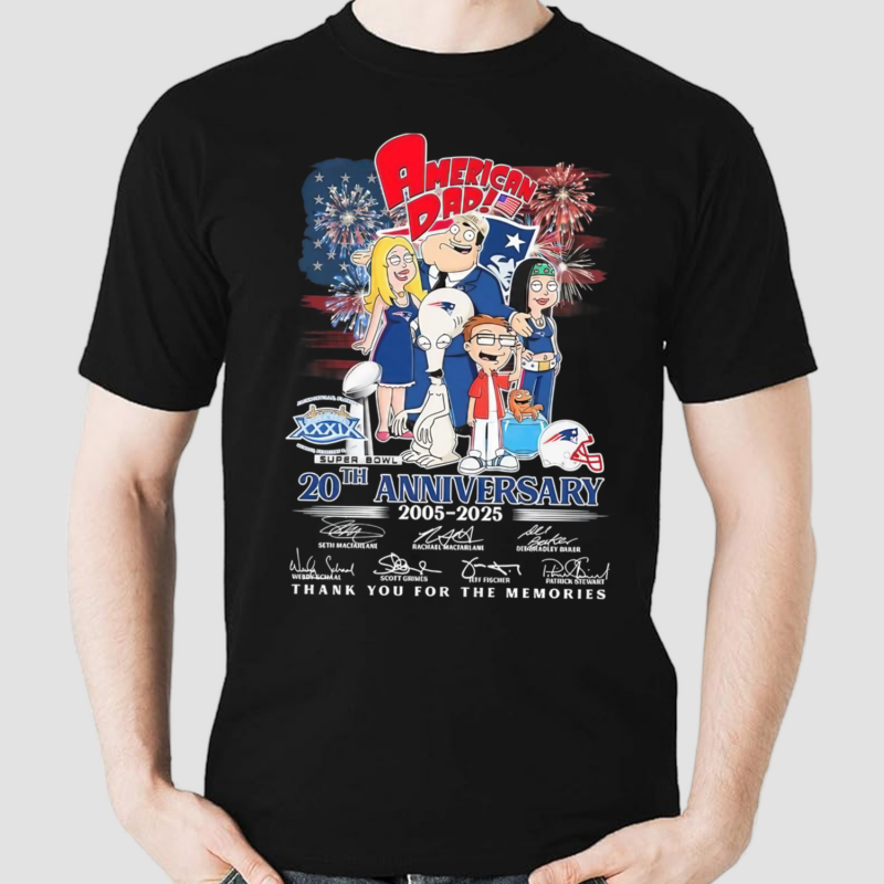 American Dad 20th Anniversary 2005-2025 Thank You For The Memories Signatures Shirt