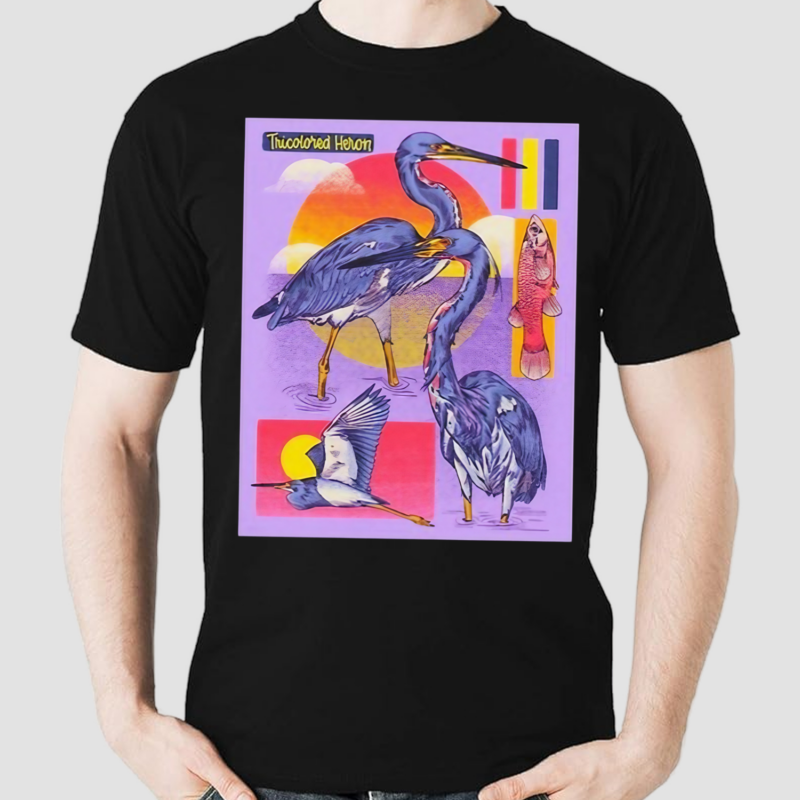 Halsey Berryman Tricolored Heron Black Shirt