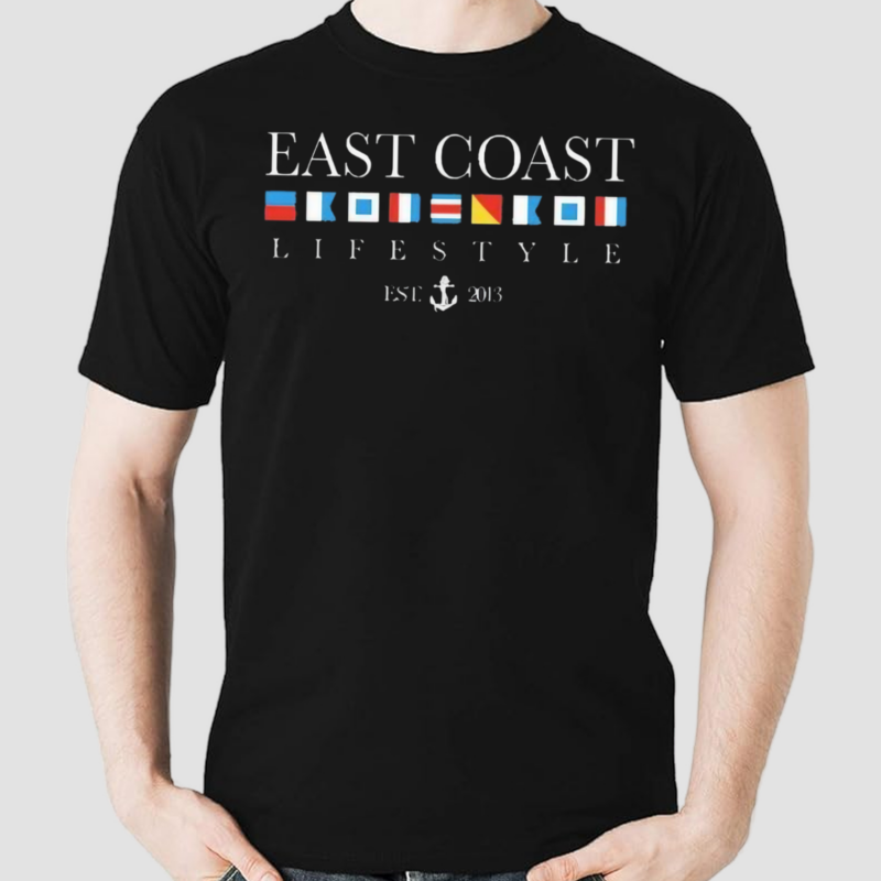 East Coast Lifestyle Boat Flag Tee Shirt