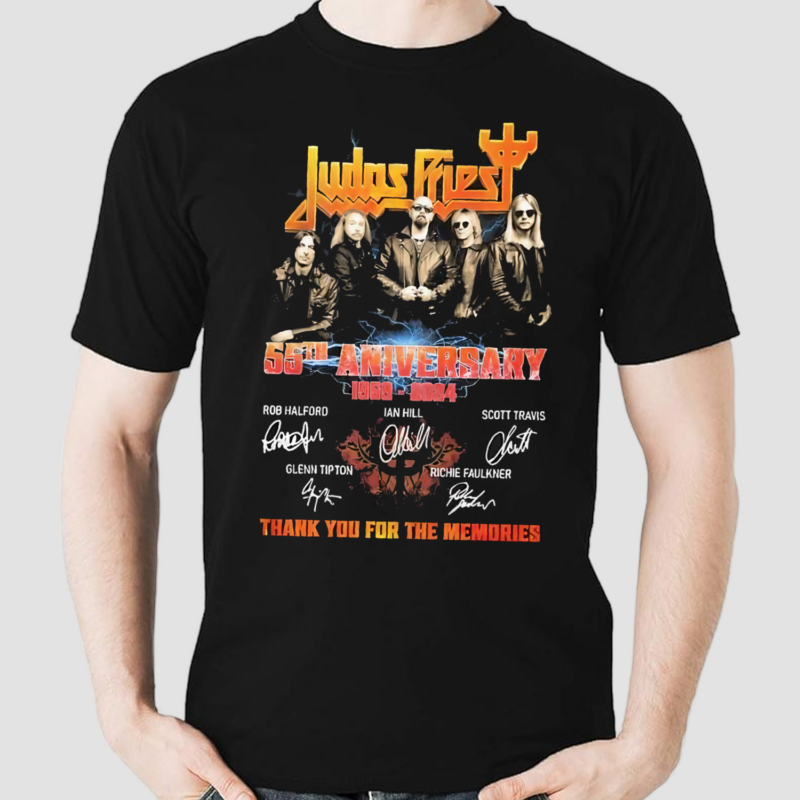 Judas Priest 55th Anniversary 1969-2024 Thank You For The Memories Signatures Shirt