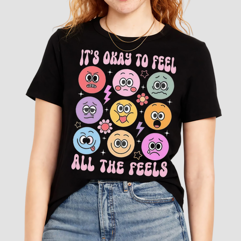 It’s Okay To Feel All The Feels Mental Health Speech Therapy Shirt