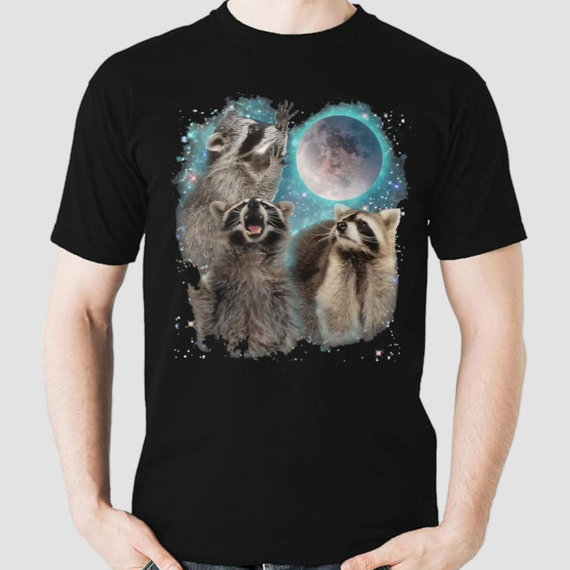 Anarchy 3 Racoon Moon Howling Raccoon Head Funny Essential TShirt