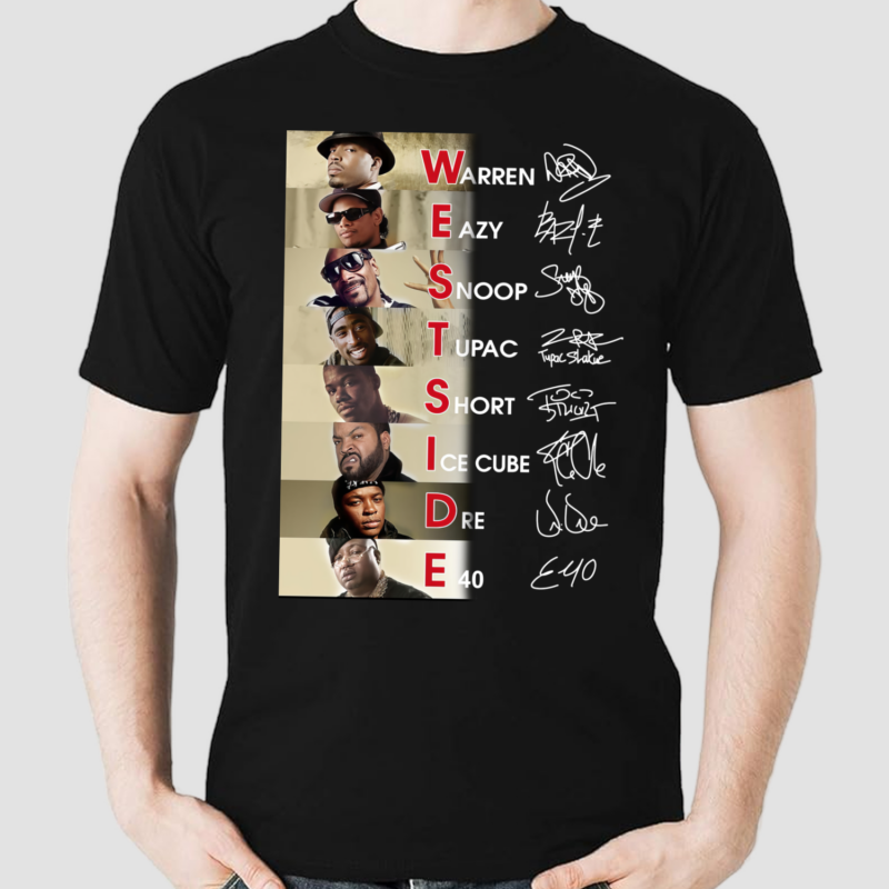 Rapper Westside Warren Eazy Snoop Tupac Short Ice Cube Dre E40 Signature Shirt