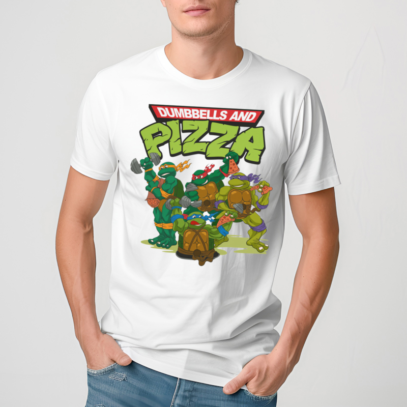 Ninja Turtle Fitness Dumbbells And Pizza